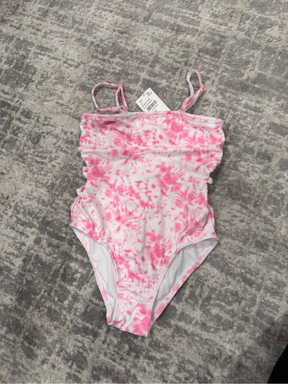 Kids Pink Tie-Dye One-Piece Swimsuit